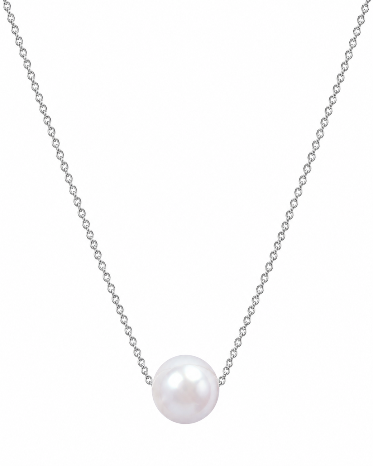 Pearl Eyed Senorita Rhodium Plated Necklace