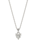 Solitaire Heart Pendant with Link Chain