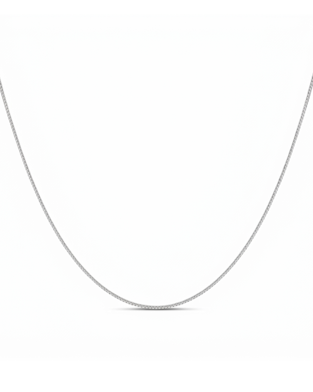 Minimal Muse Rhodium Plated Box Chain