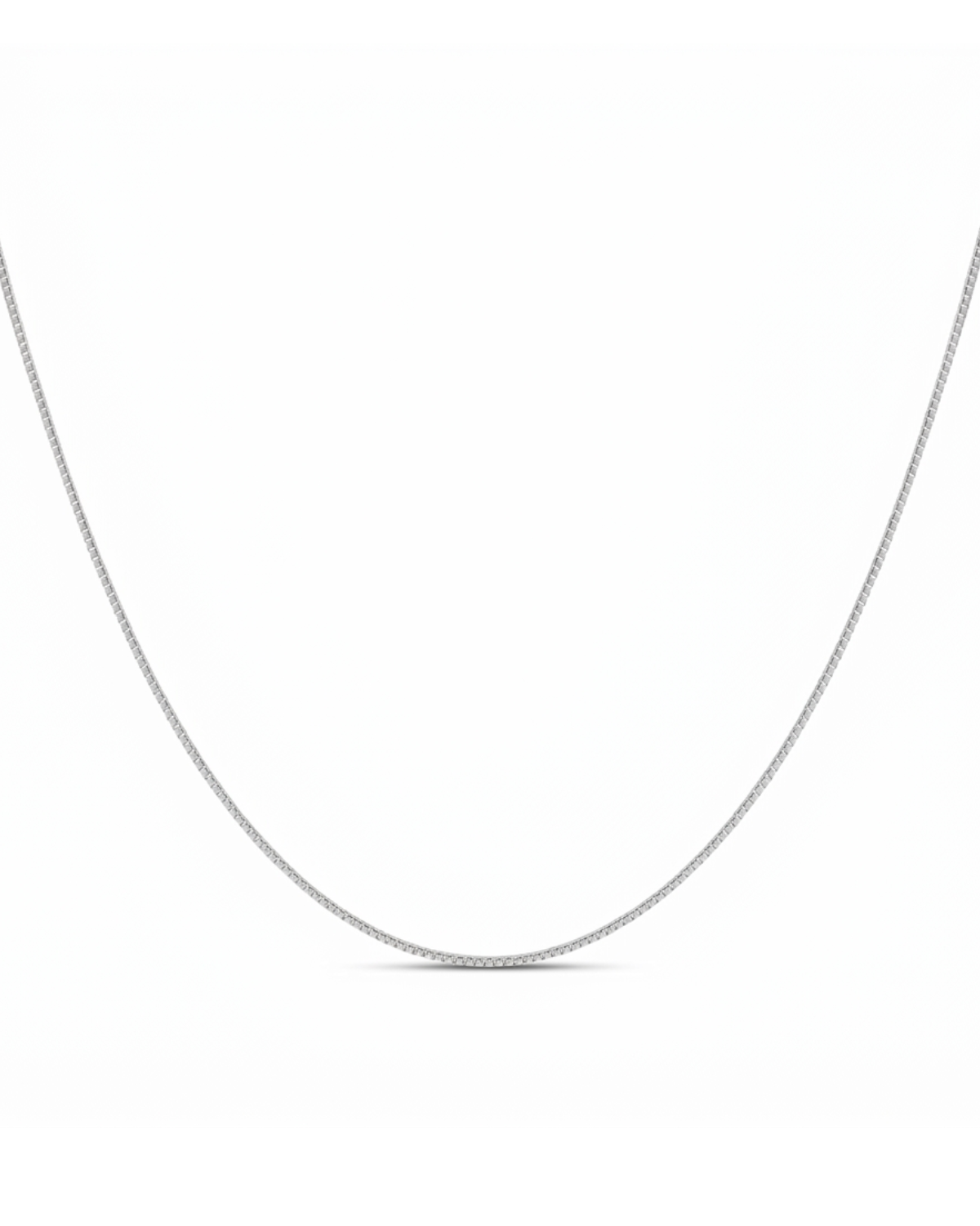 Minimal Muse Rhodium Plated Box Chain