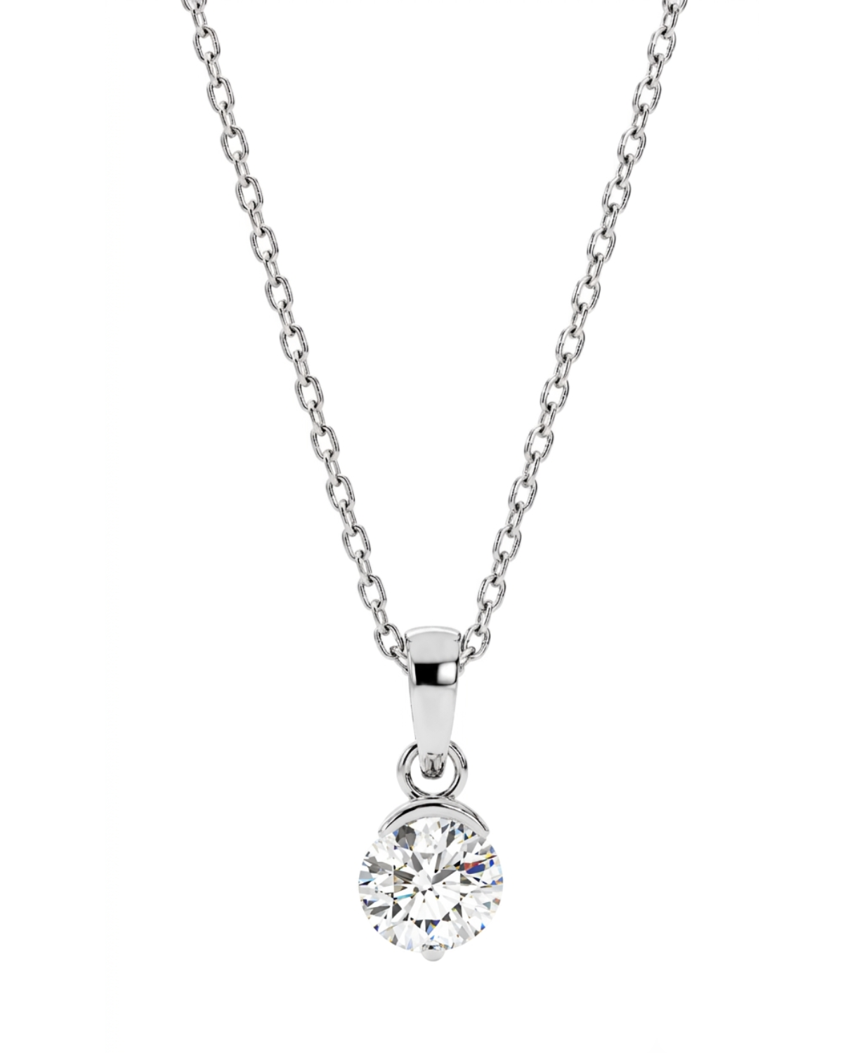 Mini Solitaire Pendant with Link Chain