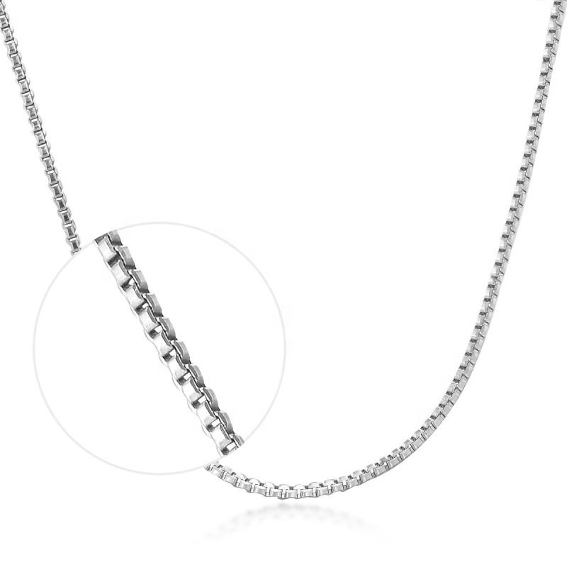 Minimal Muse Rhodium Plated Box Chain